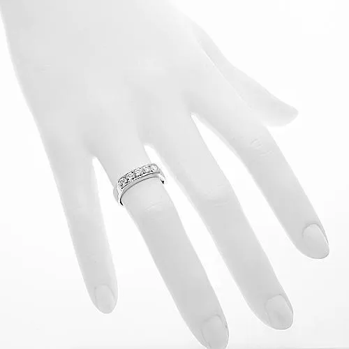14K White Solid Gold Womens Diamond Wedding Ring Band 0.53 Ctw