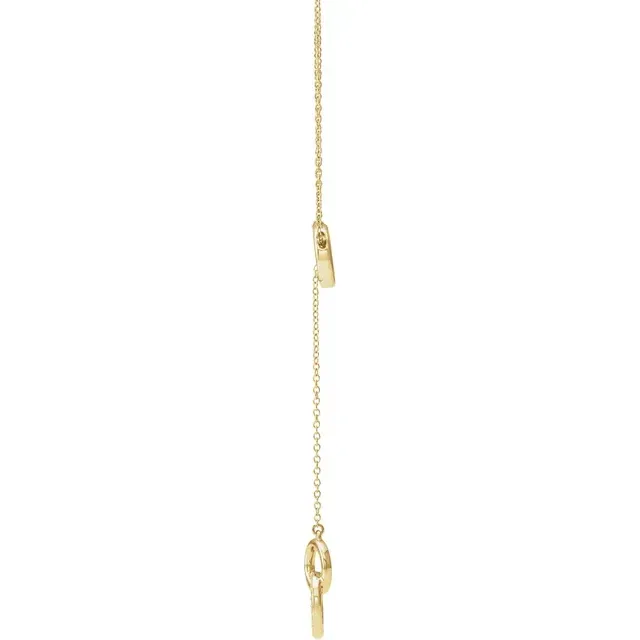 14K Yellow 1/10 CTW Diamond Circle Y 16-18" Necklace