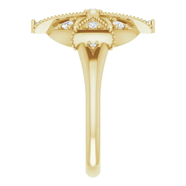 14K Yellow 1/4 CTW Diamond Vintage-Inspired Ring