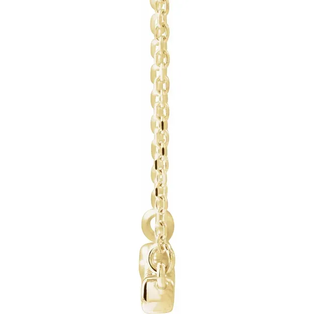 14K Yellow 1/4 CTW Lab-Grown Diamond French-Set Bar 16-18" Necklace