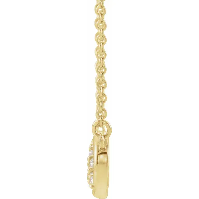 14K Yellow 1/8 CTW Diamond Infinity-Inspired Bar 16" Necklace