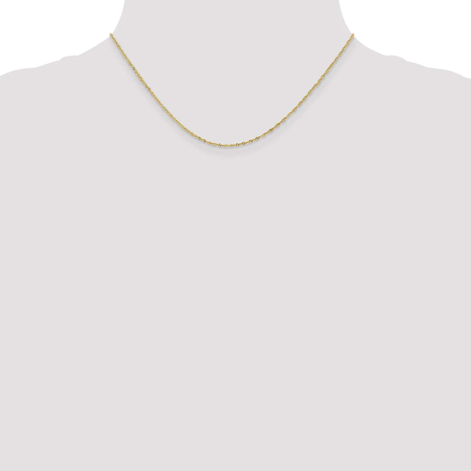 14k Yellow Gold 1 mm Light Singapore Chain