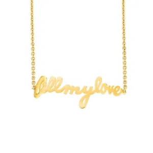 14k Yellow Gold Custom Signature Necklace
