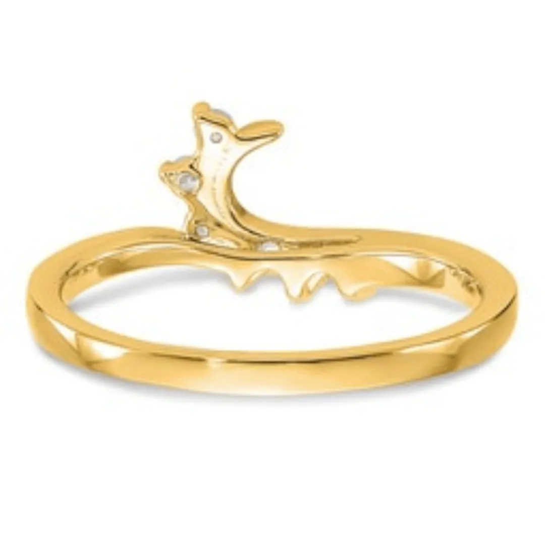 14K Yellow Gold Lab Diamond Wrap Enhancer Ring