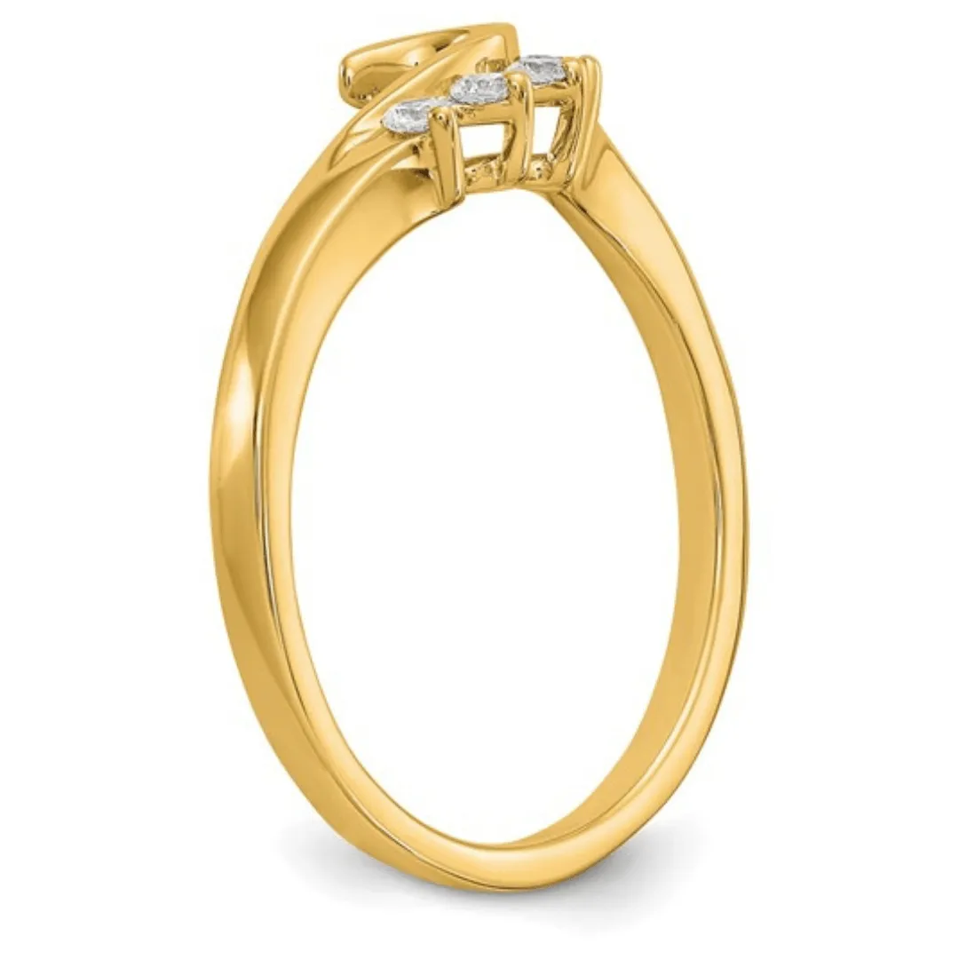 14K Yellow Gold Lab Diamond Wrap Enhancer Ring