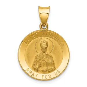 14k Yellow Gold Saint Nicholas Medal Pendant