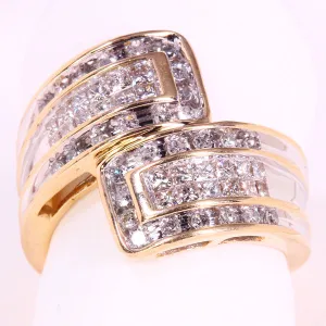 14kt Estate Ring with Princess and Round Diamonds