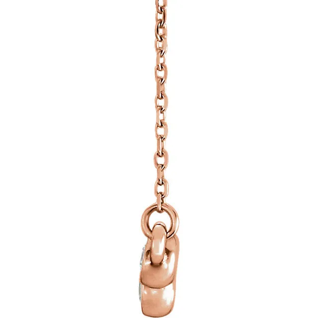 14KT Rose Gold .50 Carat Diamond Bezel Bar Necklace