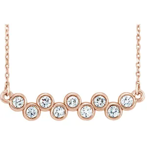 14KT Rose Gold .50 Carat Diamond Bezel Bar Necklace