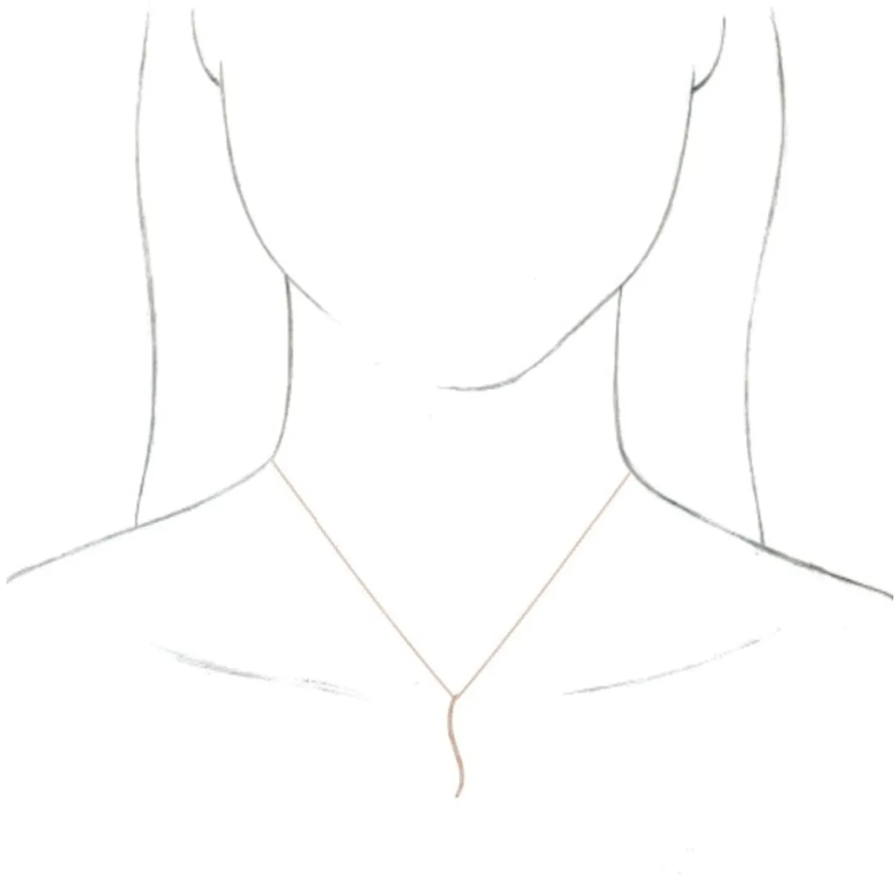 14KT Rose Gold Diamond Freeform Vertical Pendant Necklace