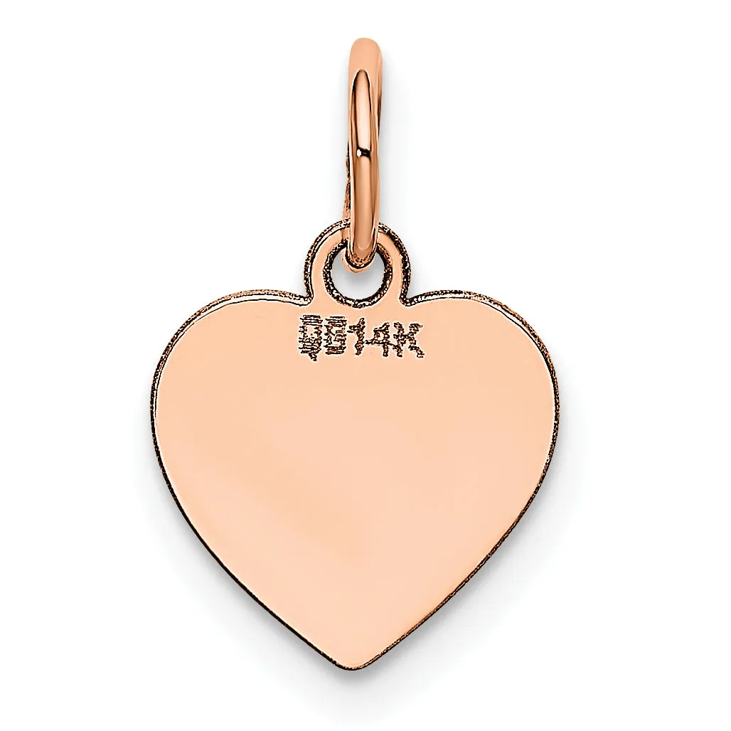 14Kt Rose Gold Polished Heart Shaped Disc Pendant
