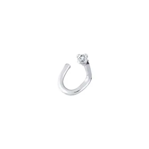14kt White Gold .02 ct tw Nickel Free Genuine Diamond Nose Ring