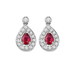 14KT White Gold & Diamond Classic Book Color Ensembles Fashion Earrings   - 1/6 ctw