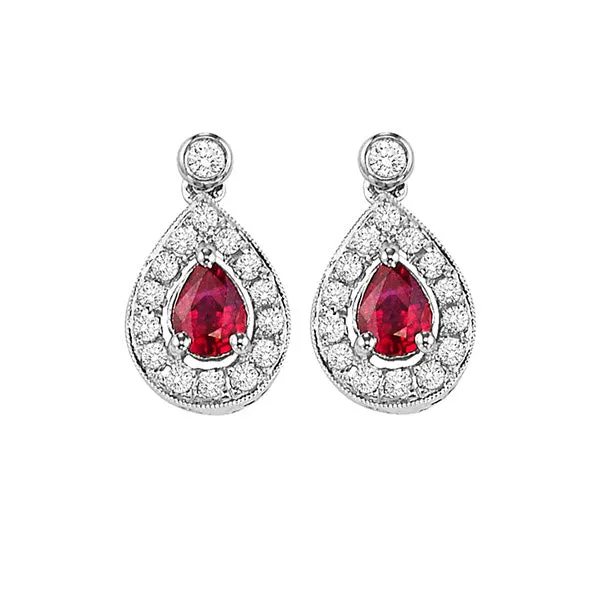 14KT White Gold & Diamond Classic Book Color Ensembles Fashion Earrings   - 1/6 ctw