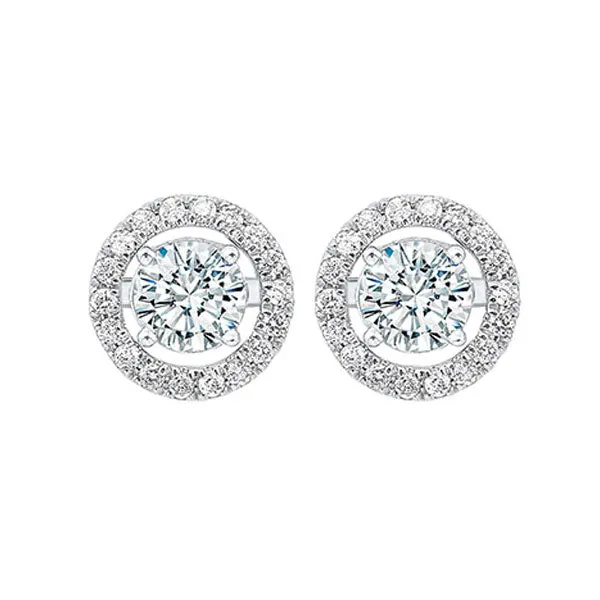 14KT White Gold & Diamond Classic Book Jackets Fashion Earrings  - 1/4 ctw