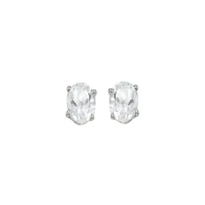 14KT White Gold Classic Book Color Stud Earrings