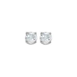 14KT White Gold Classic Book Color Stud Earrings