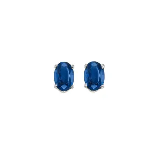 14KT White Gold Classic Book Color Stud Earrings