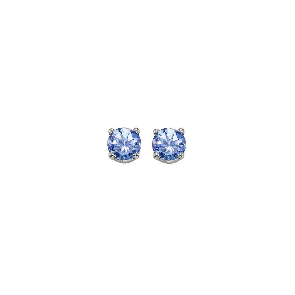 14KT White Gold Classic Book Color Stud Earrings