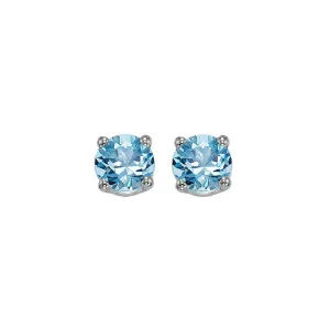 14KT White Gold Classic Book Color Stud Earrings