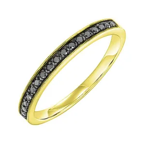 14KT Yellow Gold & Diamond Classic Book Stackable Fashion Ring  - 1/8 ctw
