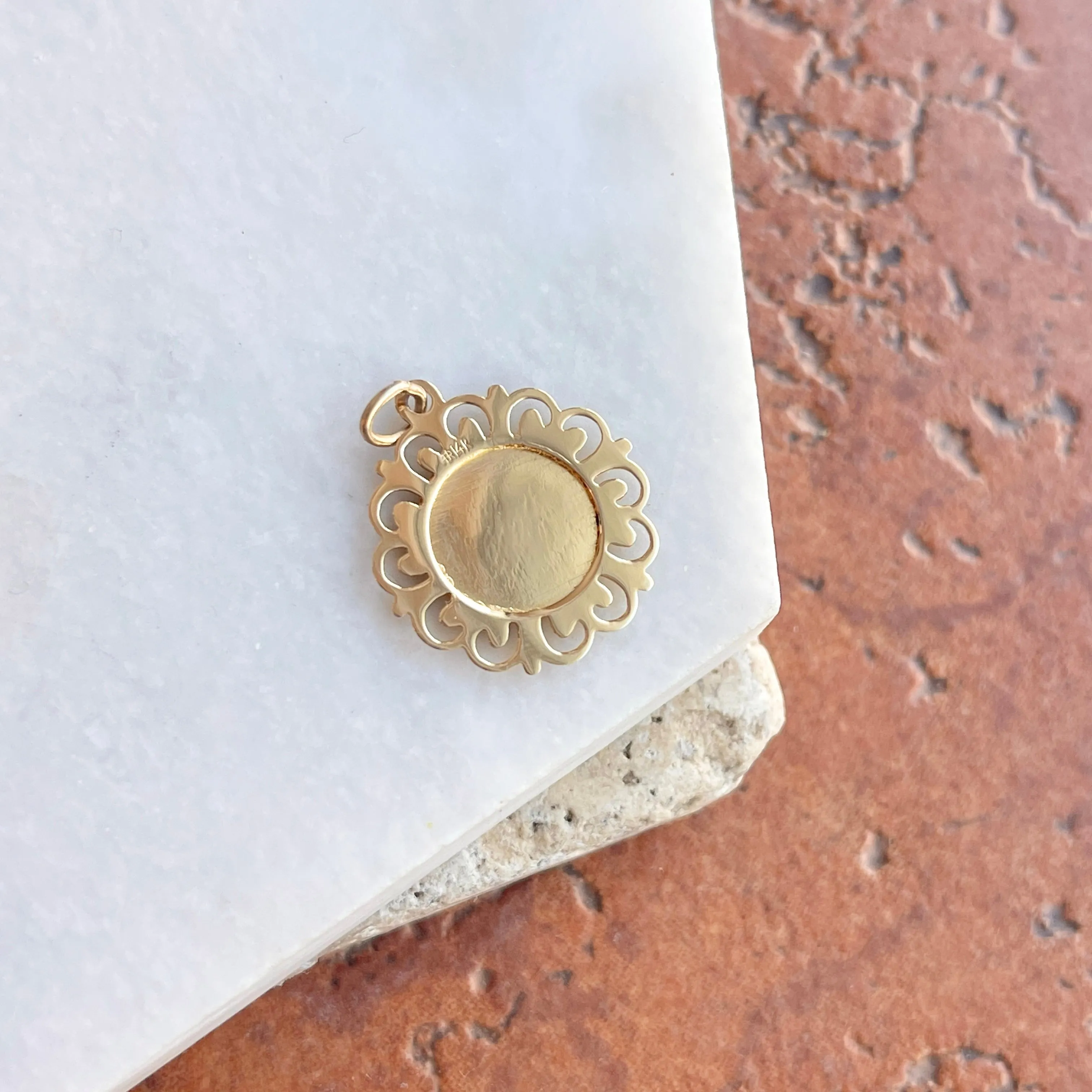 14KT Yellow Gold Detailed Saint Anthony Medal Pendant