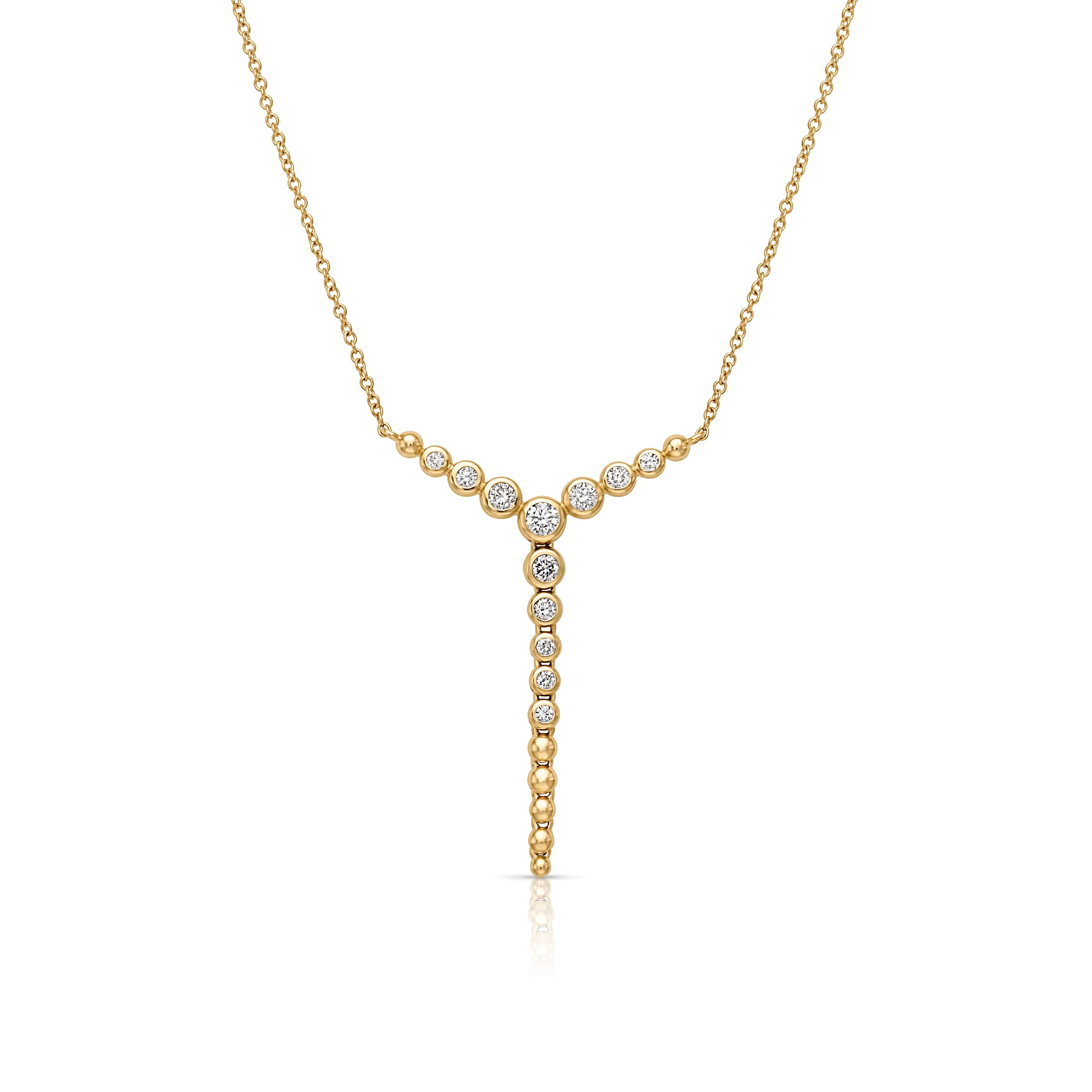 14KY Diamond Bezel Y Necklace