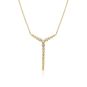 14KY Diamond Bezel Y Necklace