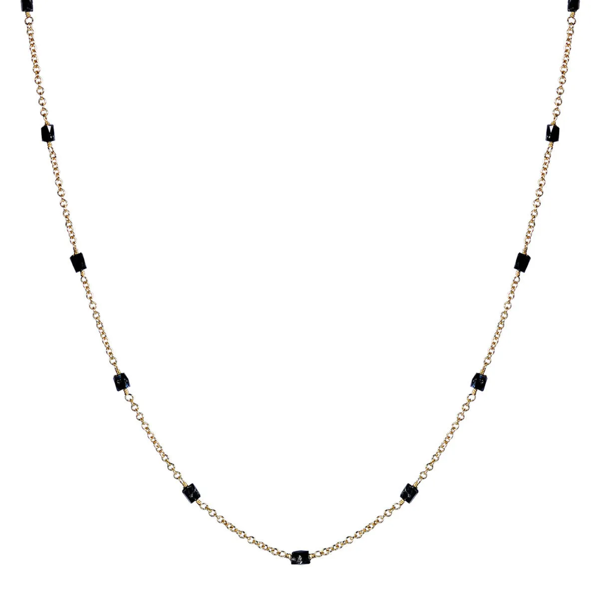18K Gold Black Diamond Bead Chain