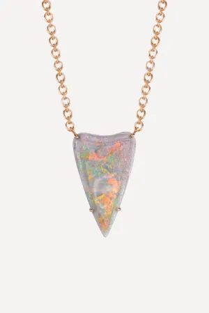 18K Rose Gold Necklace with Opal Heart