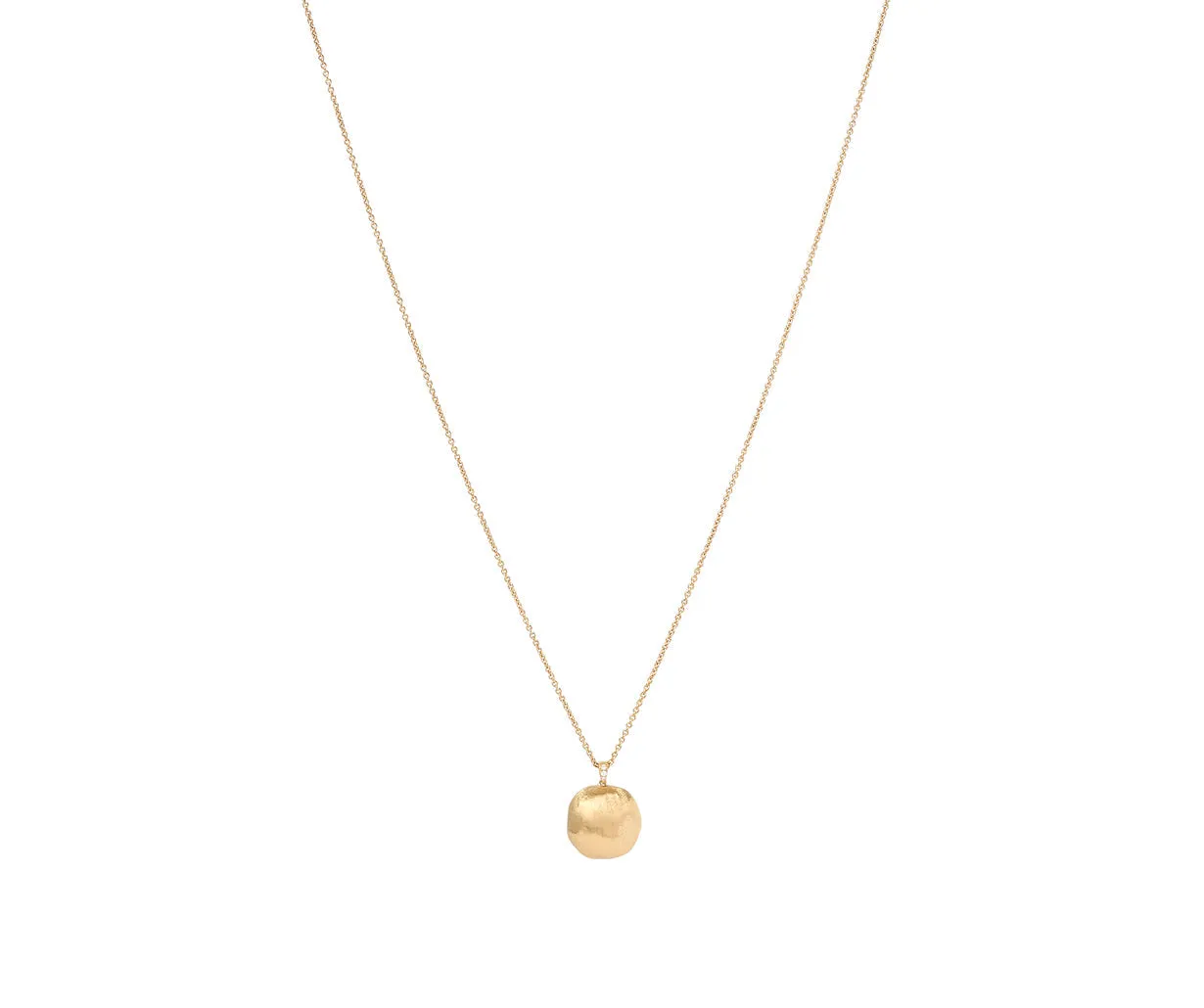 18K Yellow Gold Pendant Necklace With Diamond Accents, Long