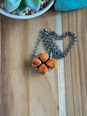 18" Spiny 4 Heart Pendant Necklace
