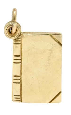 1940's Retro 10 Karat Gold I Love You Book Charm