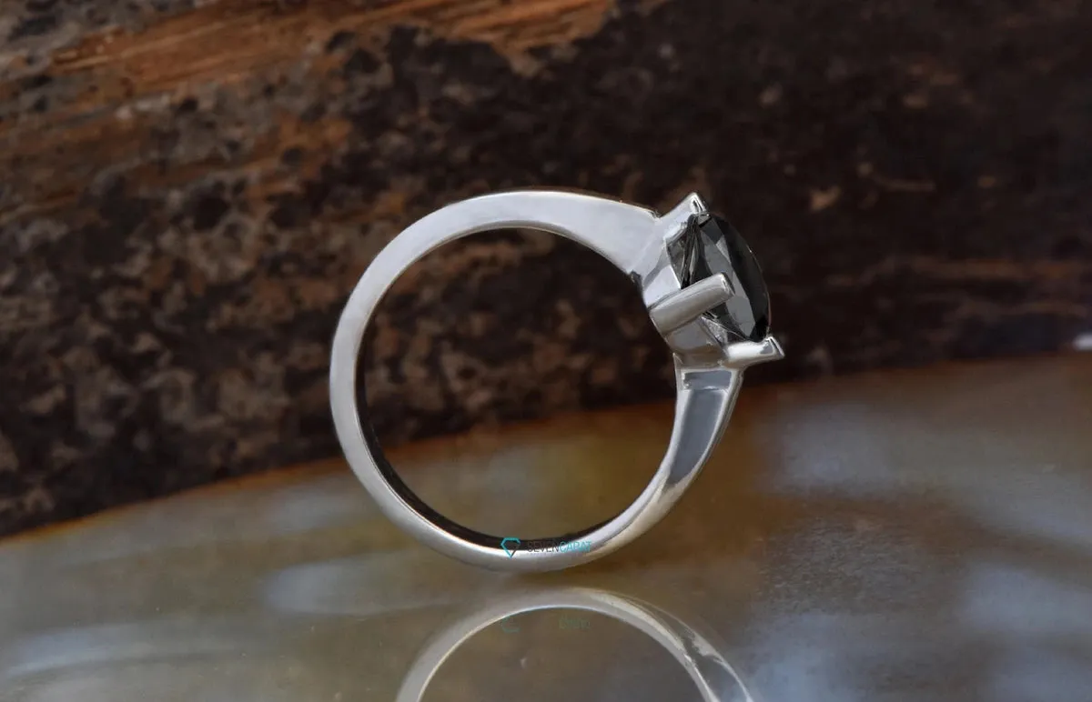 2.12 ct black diamond engagement ring