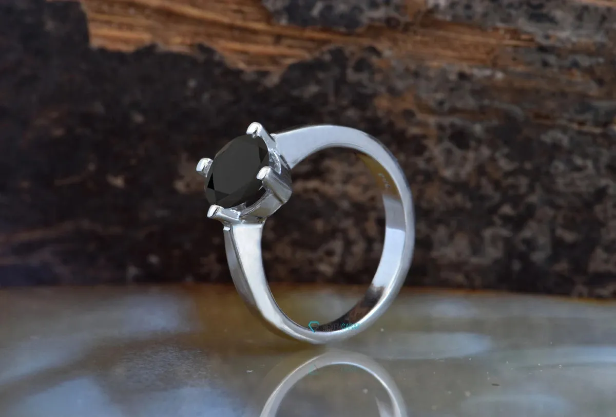 2.12 ct black diamond engagement ring
