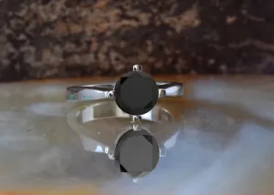 2.12 ct black diamond engagement ring