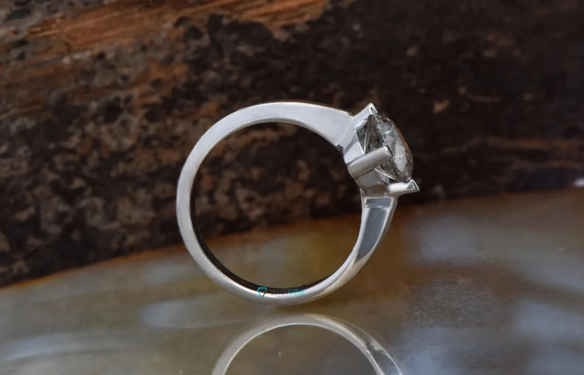 2.12 ct Salt and Pepper  diamond ring- Gray Diamond