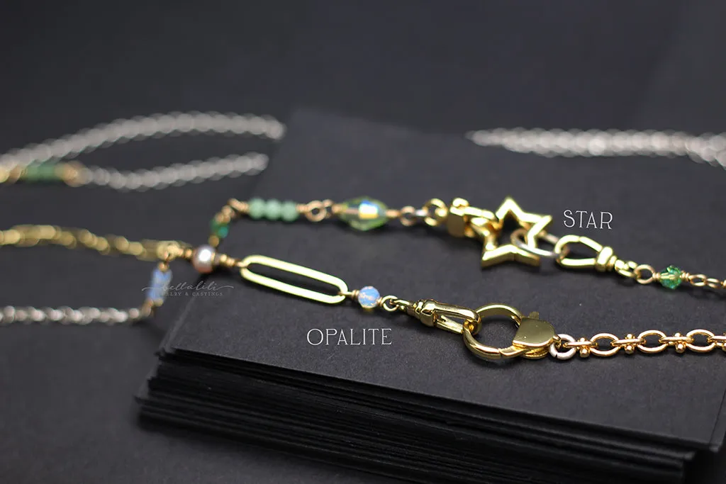 22" or 24" Silver & Gold Beaded Chain