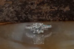2.42 ct Salt and Pepper diamond ring - 14k 18K White Gold- Platinum Ring