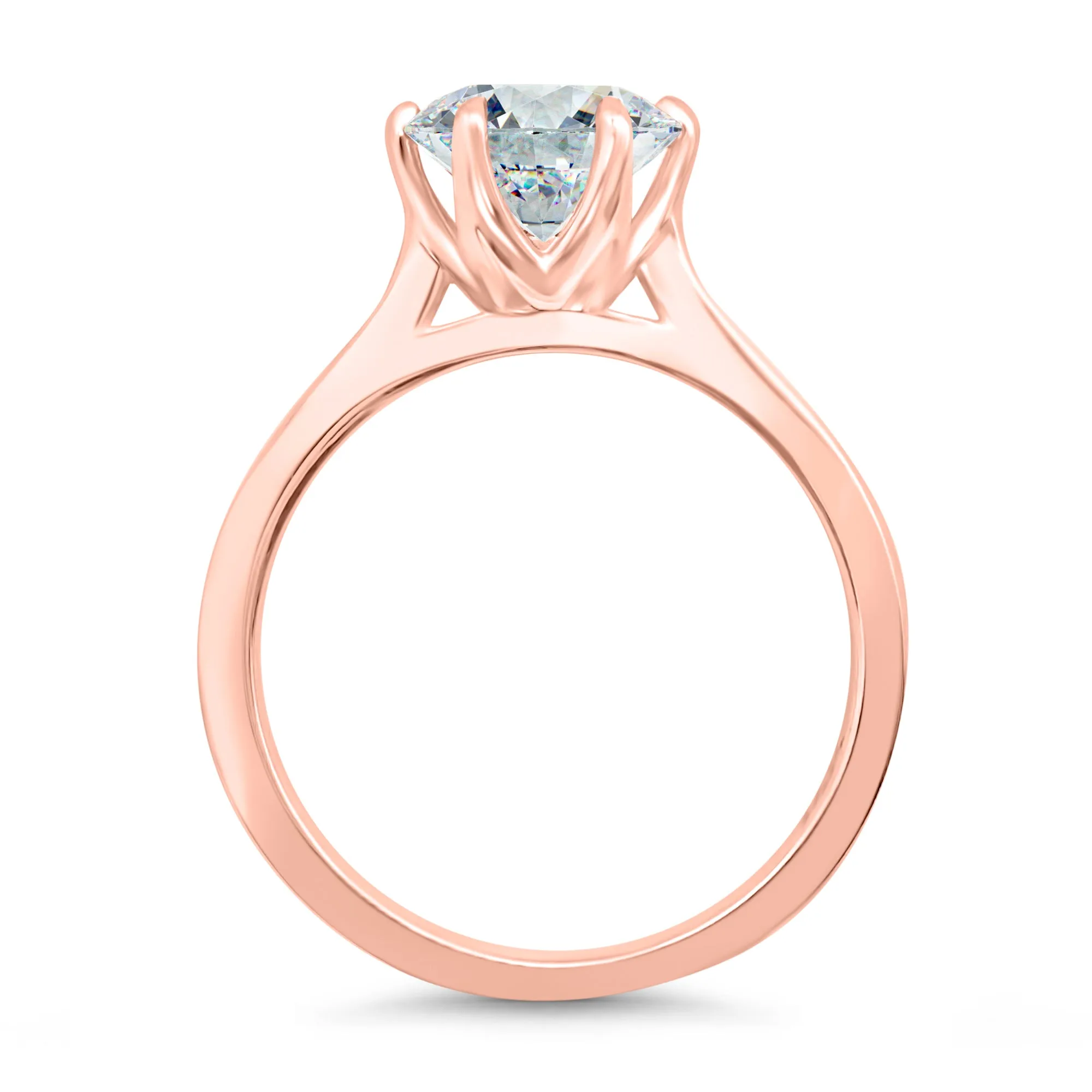 3 Carat Round Solitaire Engagement Ring | 6 Prong | IGI Certified F/VS2 | 14k White, Rose, or Yellow Gold