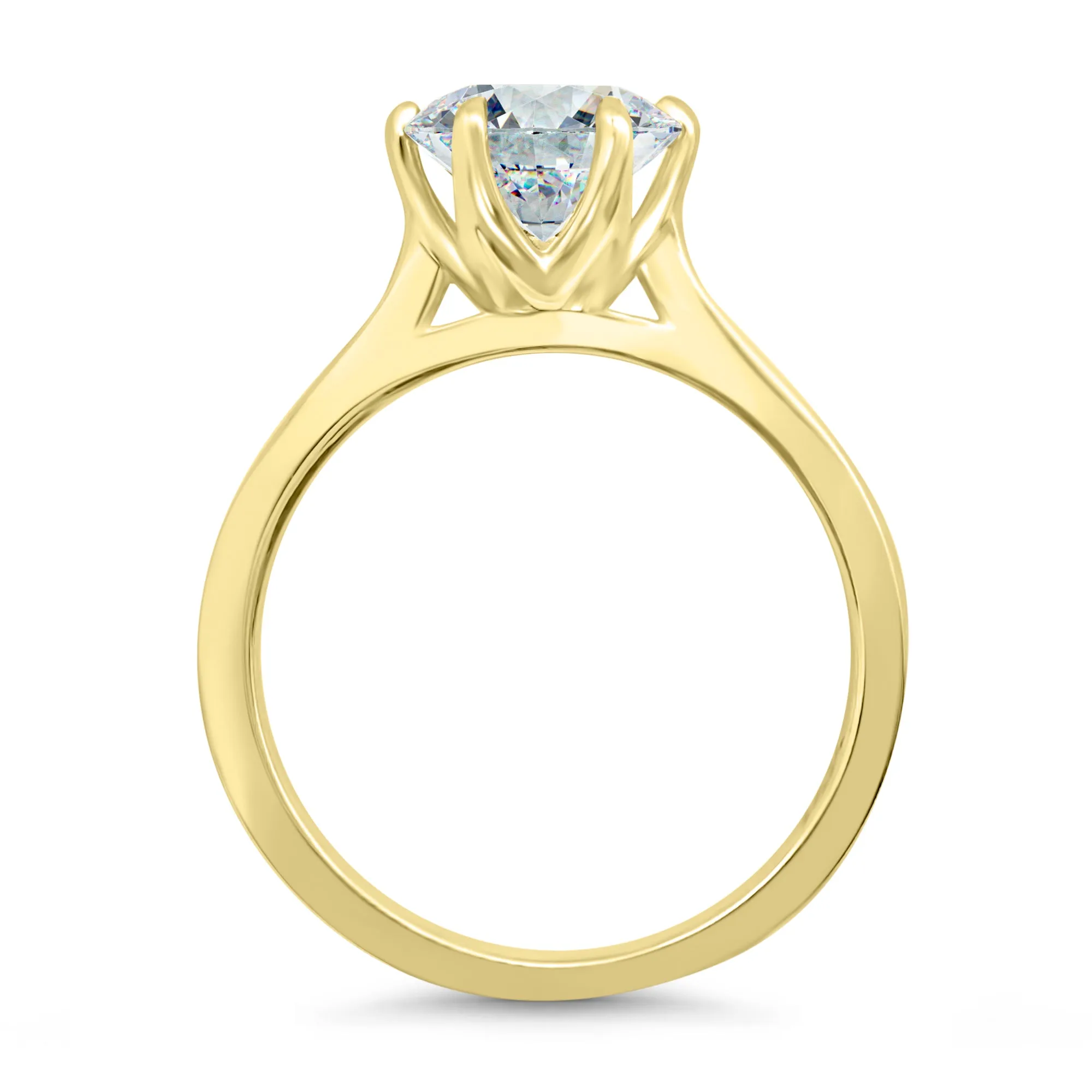 3 Carat Round Solitaire Engagement Ring | 6 Prong | IGI Certified F/VS2 | 14k White, Rose, or Yellow Gold