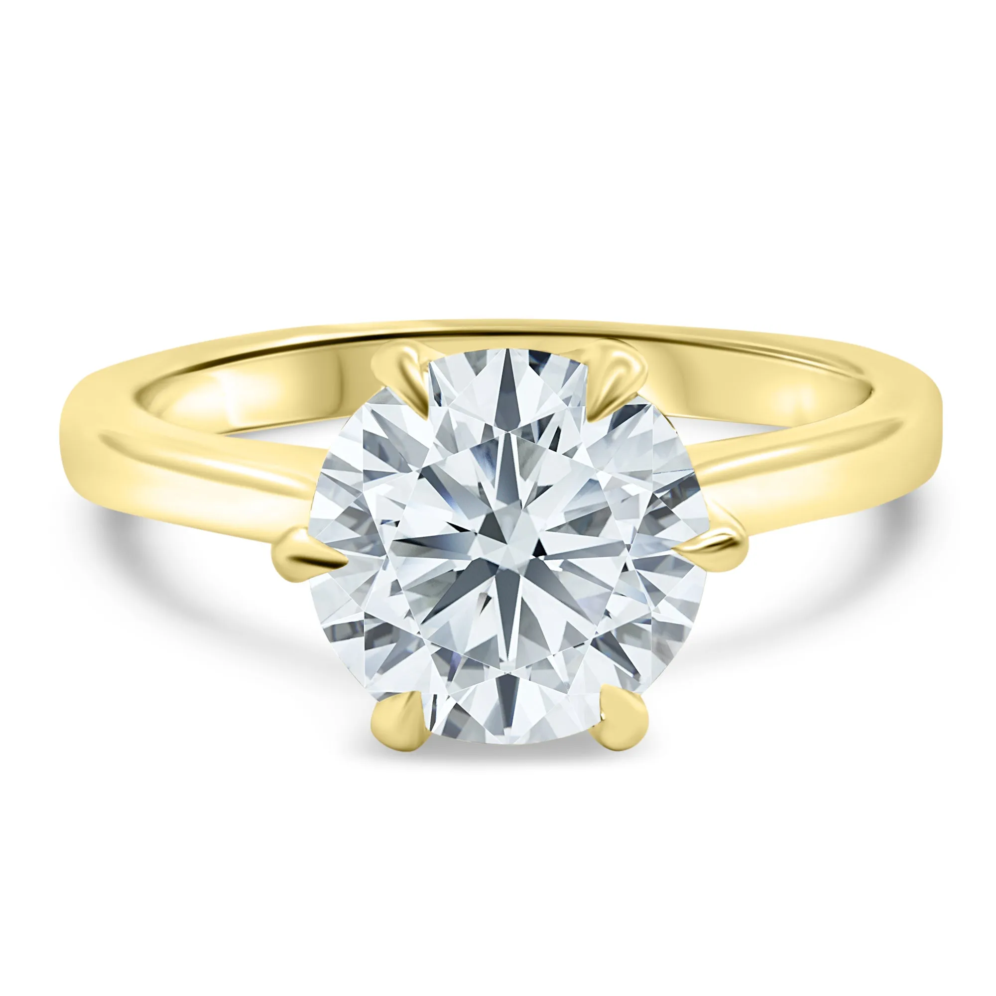 3 Carat Round Solitaire Engagement Ring | 6 Prong | IGI Certified F/VS2 | 14k White, Rose, or Yellow Gold