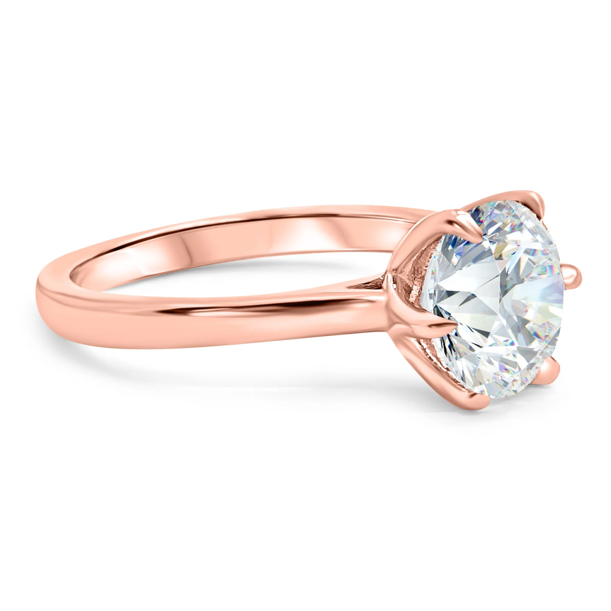 3 Carat Round Solitaire Engagement Ring | 6 Prong | IGI Certified F/VS2 | 14k White, Rose, or Yellow Gold