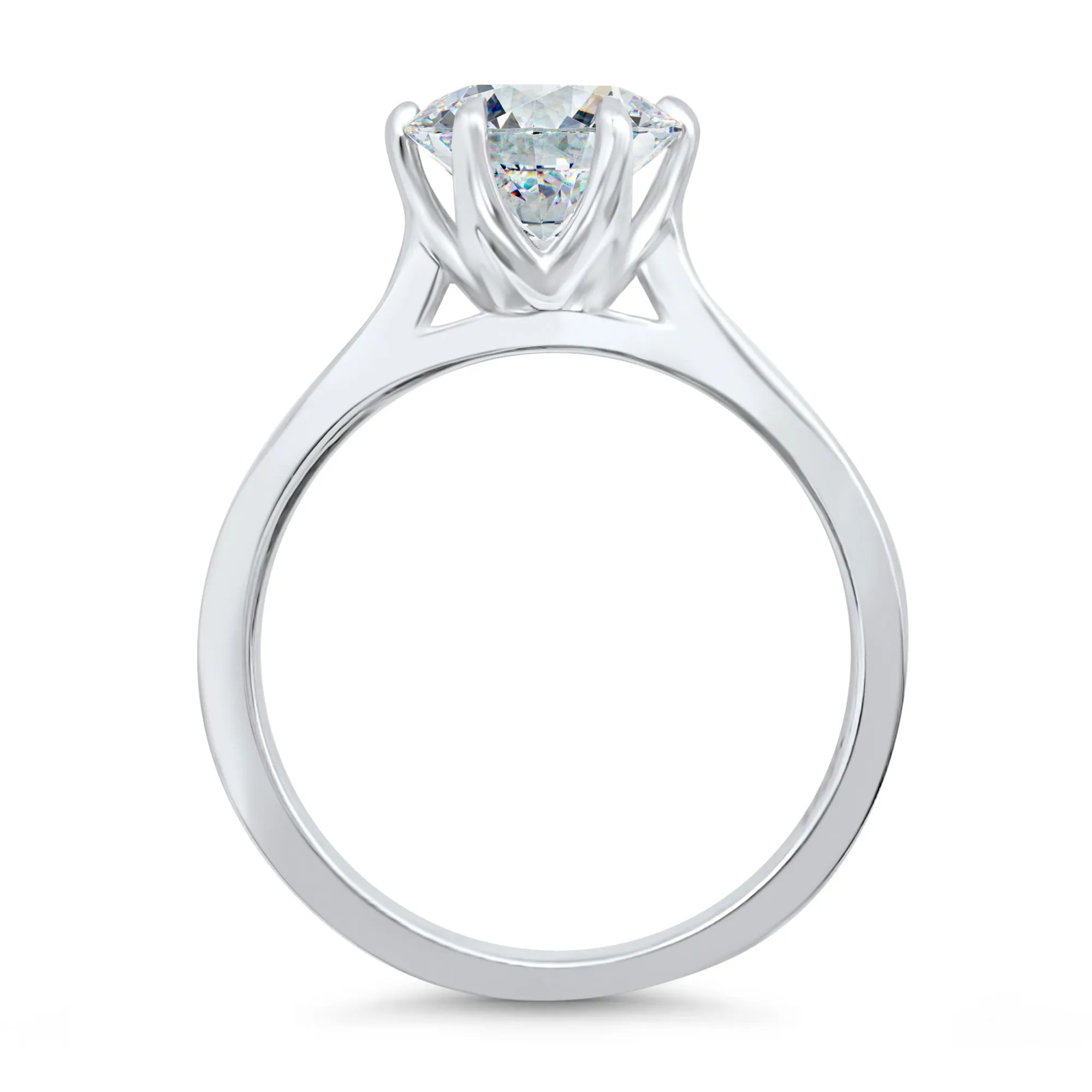 3 Carat Round Solitaire Engagement Ring | 6 Prong | IGI Certified F/VS2 | 14k White, Rose, or Yellow Gold