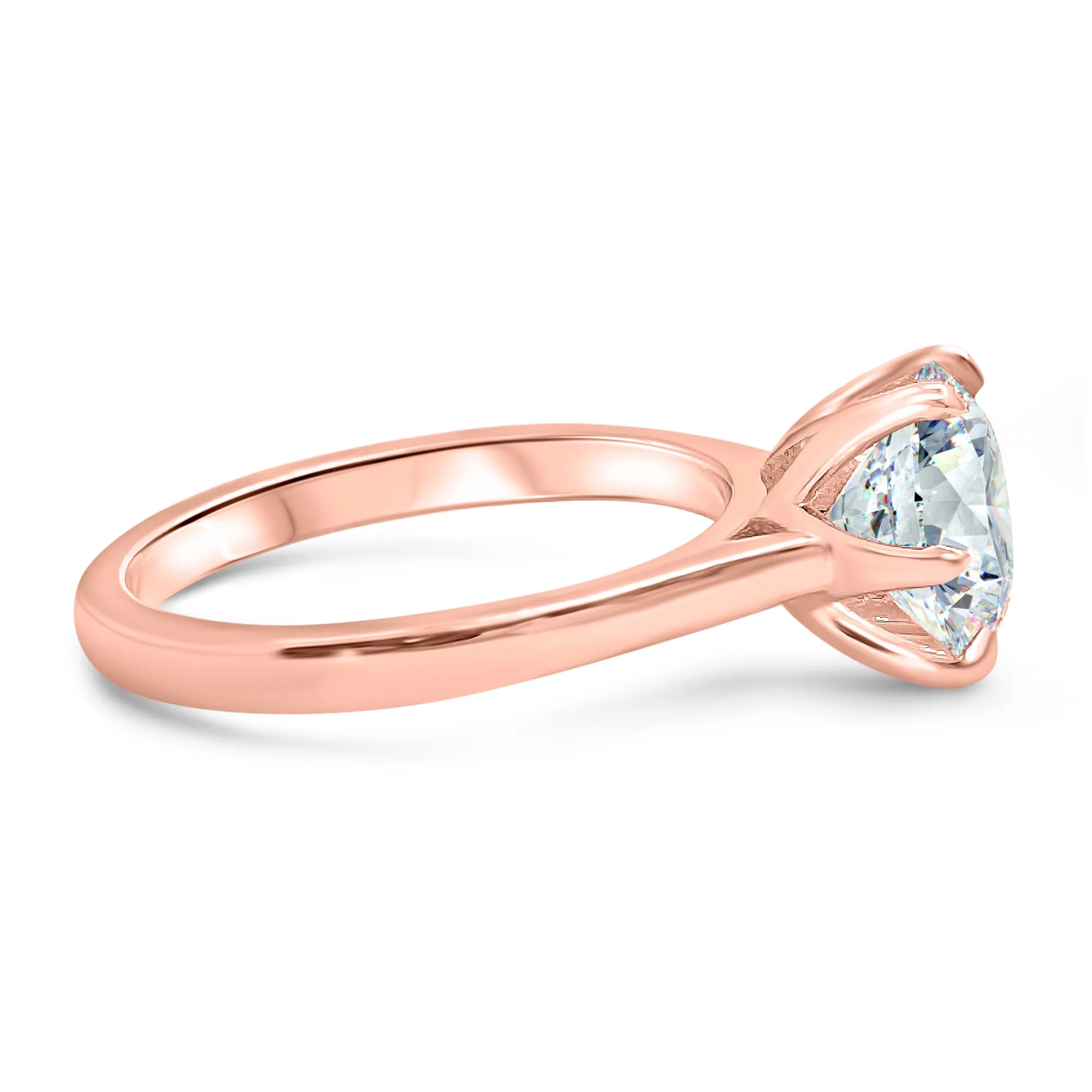 3 Carat Round Solitaire Engagement Ring | 6 Prong | IGI Certified F/VS2 | 14k White, Rose, or Yellow Gold