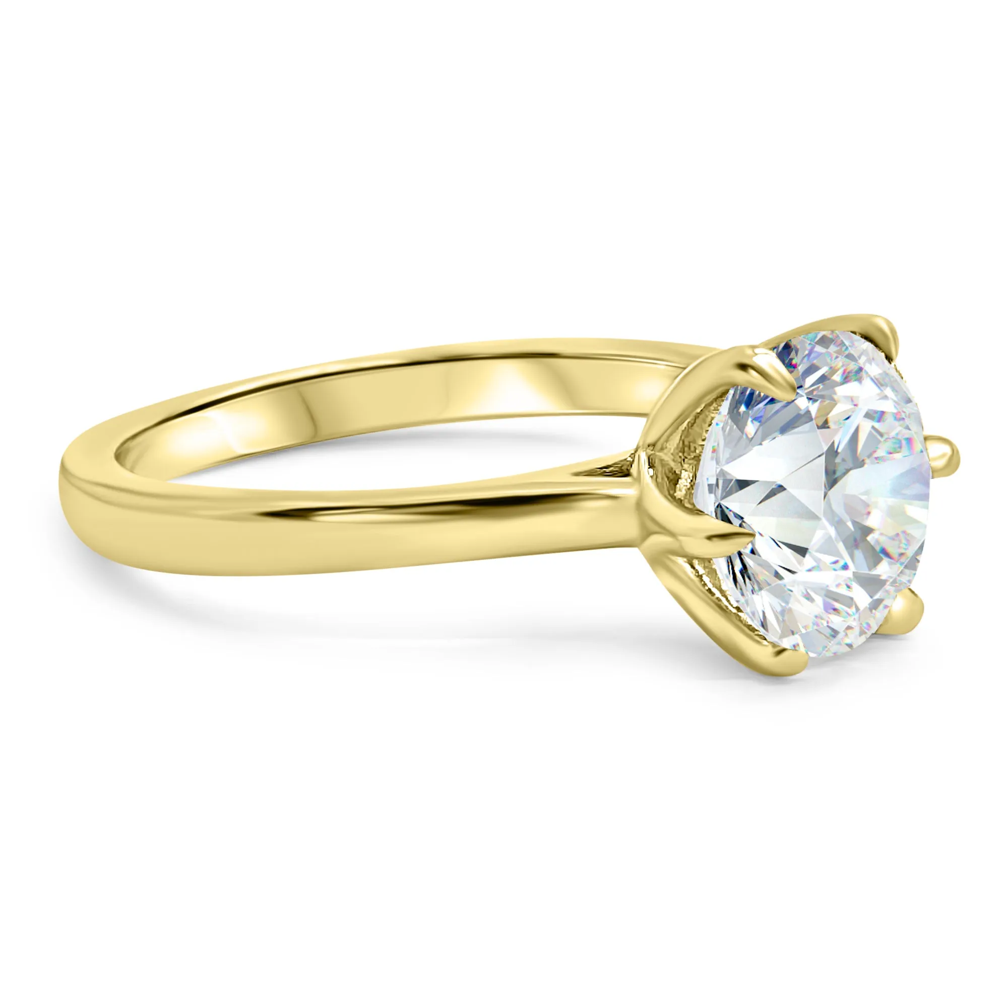 3 Carat Round Solitaire Engagement Ring | 6 Prong | IGI Certified F/VS2 | 14k White, Rose, or Yellow Gold