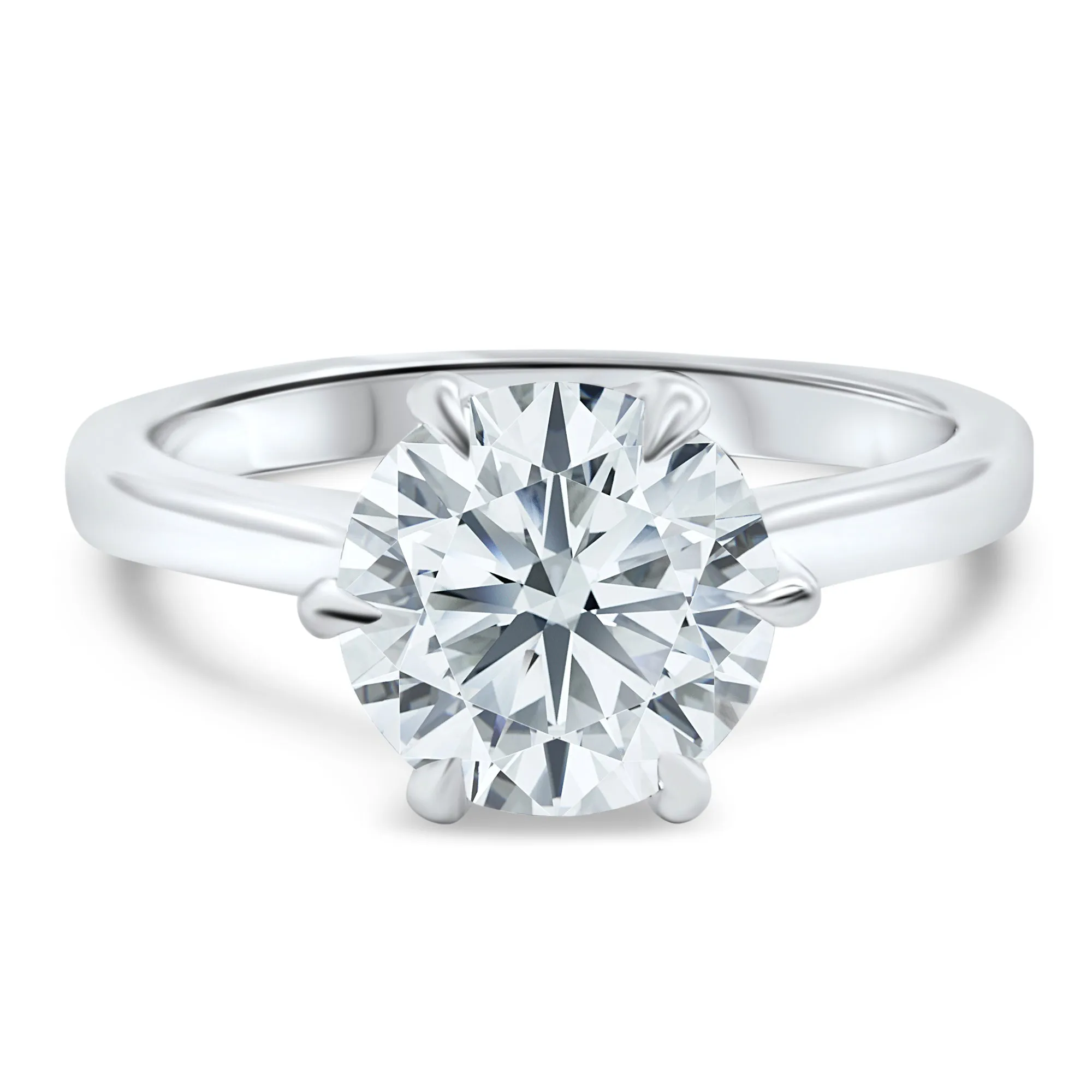 3 Carat Round Solitaire Engagement Ring | 6 Prong | IGI Certified F/VS2 | 14k White, Rose, or Yellow Gold
