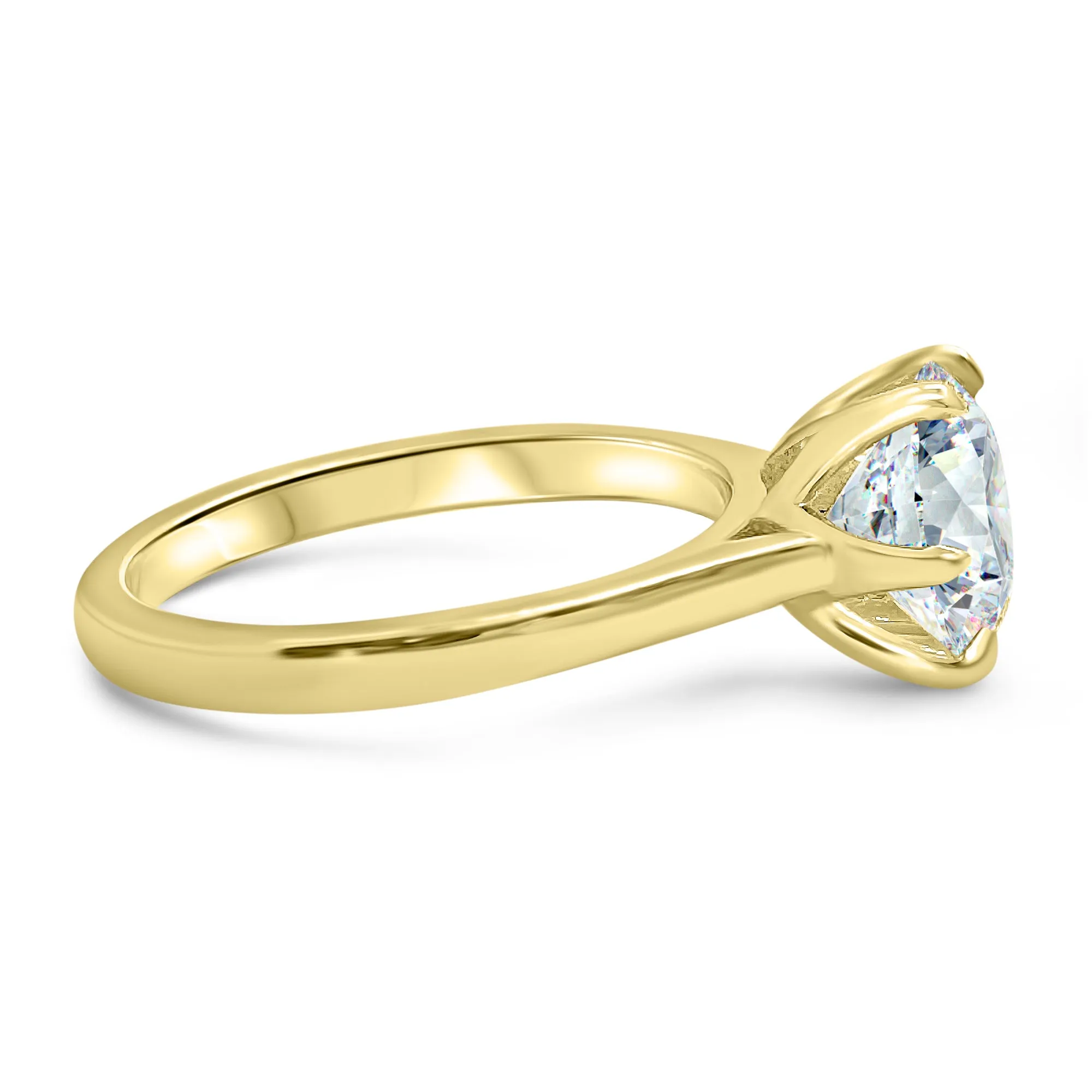 3 Carat Round Solitaire Engagement Ring | 6 Prong | IGI Certified F/VS2 | 14k White, Rose, or Yellow Gold