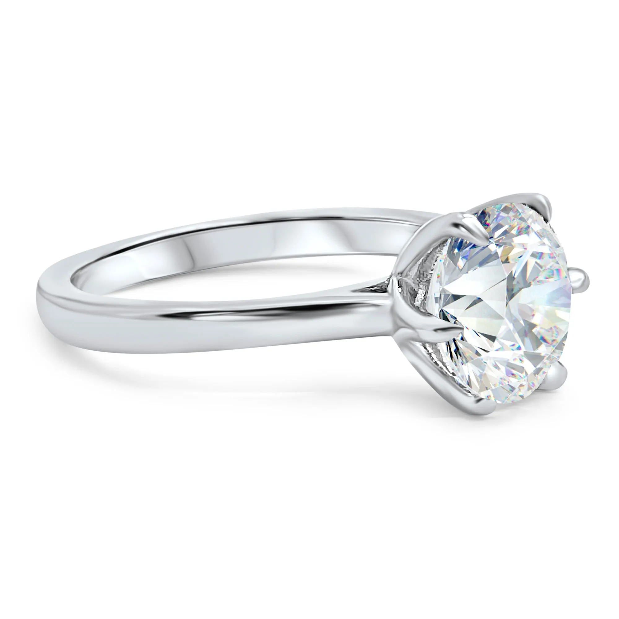 3 Carat Round Solitaire Engagement Ring | 6 Prong | IGI Certified F/VS2 | 14k White, Rose, or Yellow Gold