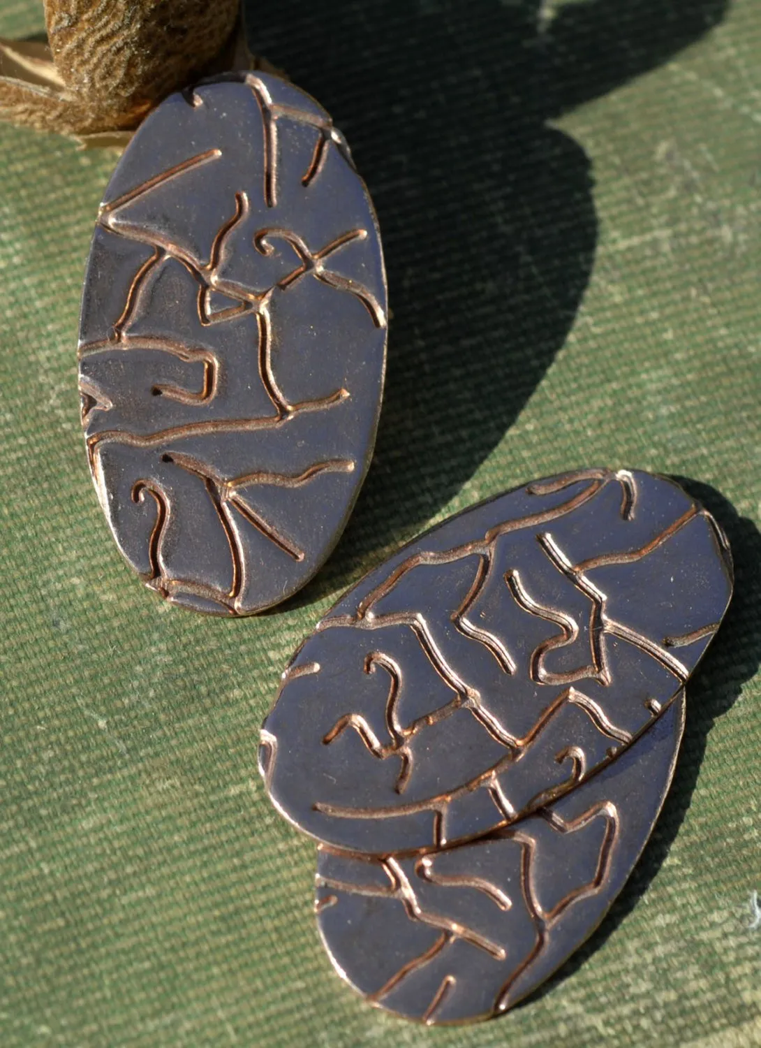 40mm x 22mm Oval Blank Cutout - Soldering Stamping Texturing Blanks - Variety of Metals  - 5 Pieces